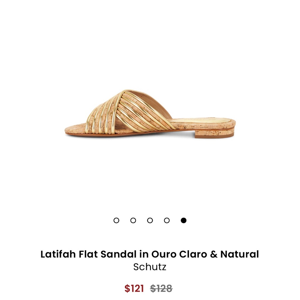 SCHUTZ Latifah Flat Sandal in Ouro Claro & Natural
Schutz